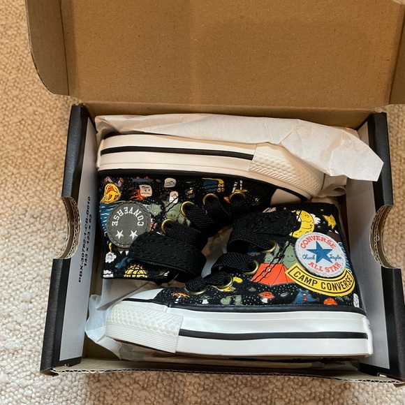 !!SOLD!! NIB Converse Infant Chuck Taylor Size 2 Black Doodles - Picture 3 of 9
